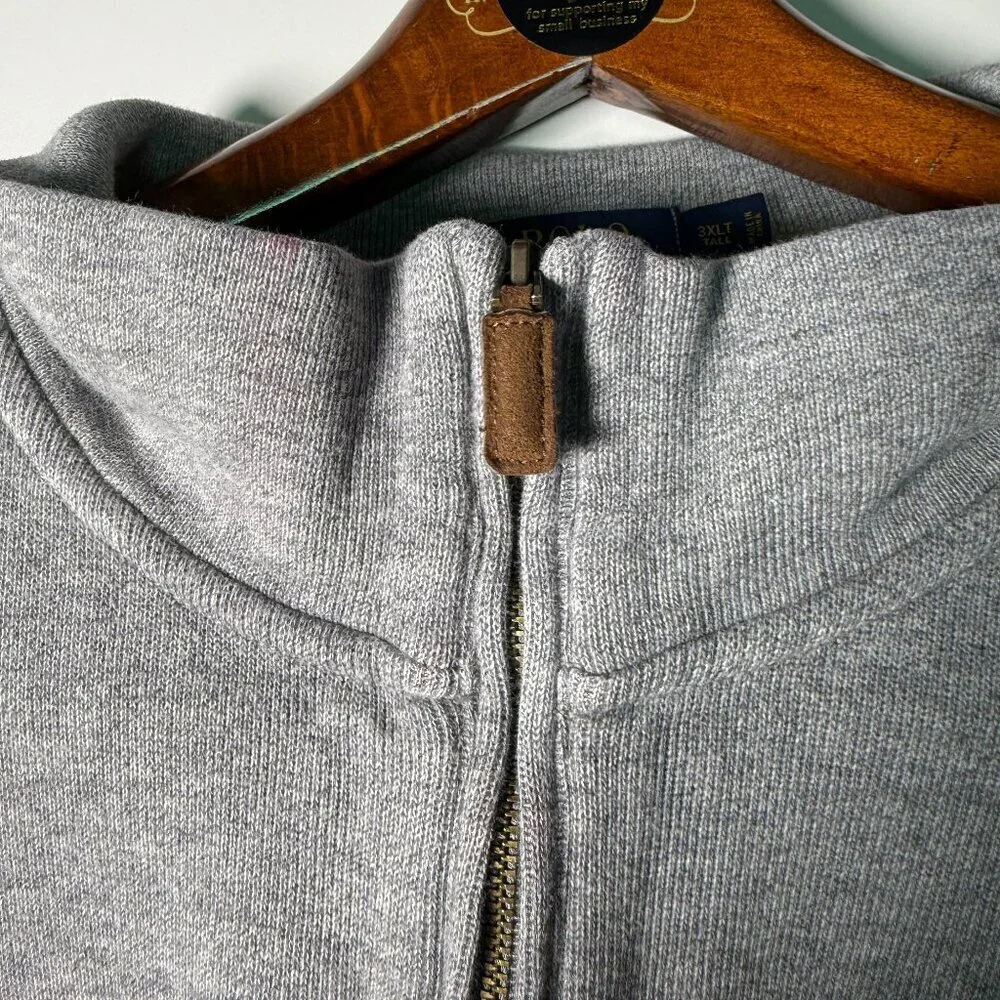 Polo by Ralph Lauren Light Gray Sweater Quarter Zip 3XLT Tall